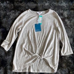 Market & Spruce Front twist brushed knit top